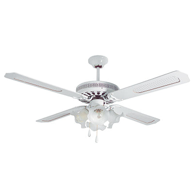 Rattan Ceiling Fan with Light White E27 4x60w - RF9W.