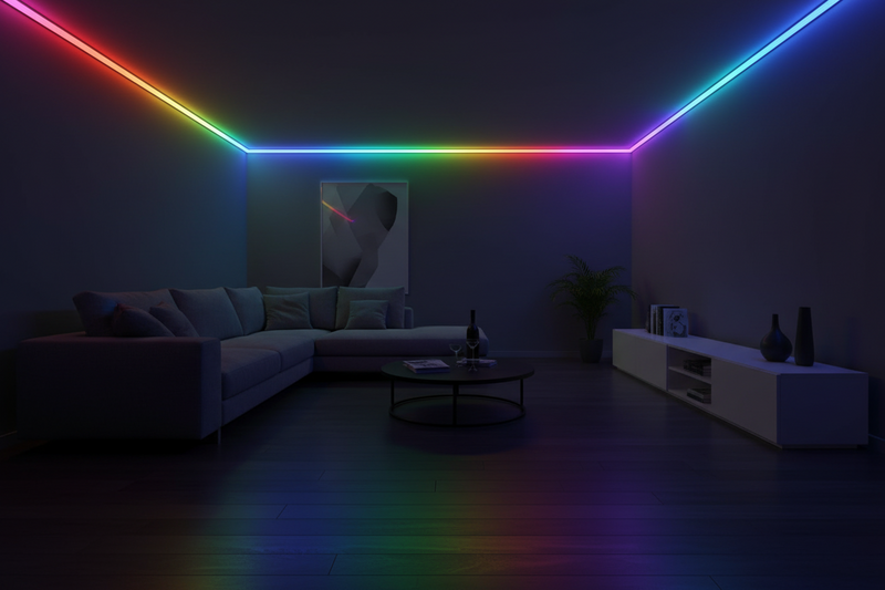 12V 5M LED RGB/Multicolor Neon strip light with remote controller.