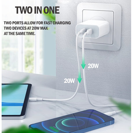 40W Dual Type-C To Lightning Cable PD Fast Charger - Mr.Smart SA's Best Online Shopping Store.