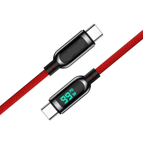 Type-C To Type-C Charging Cable with Charging Power Display.
