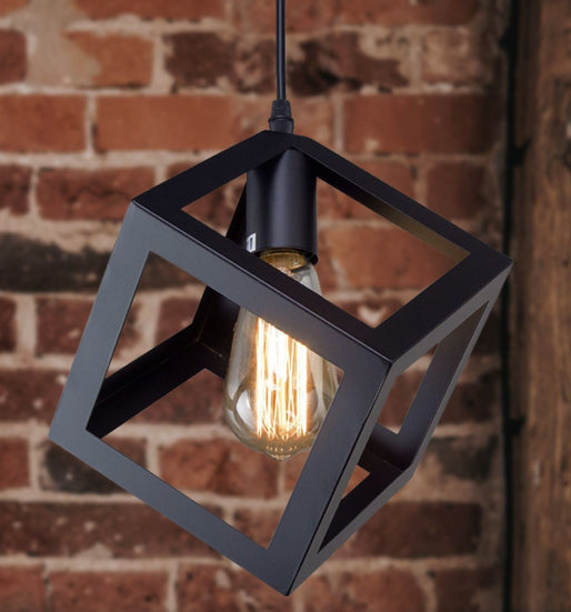 Metal Cube Pendant Lamp.