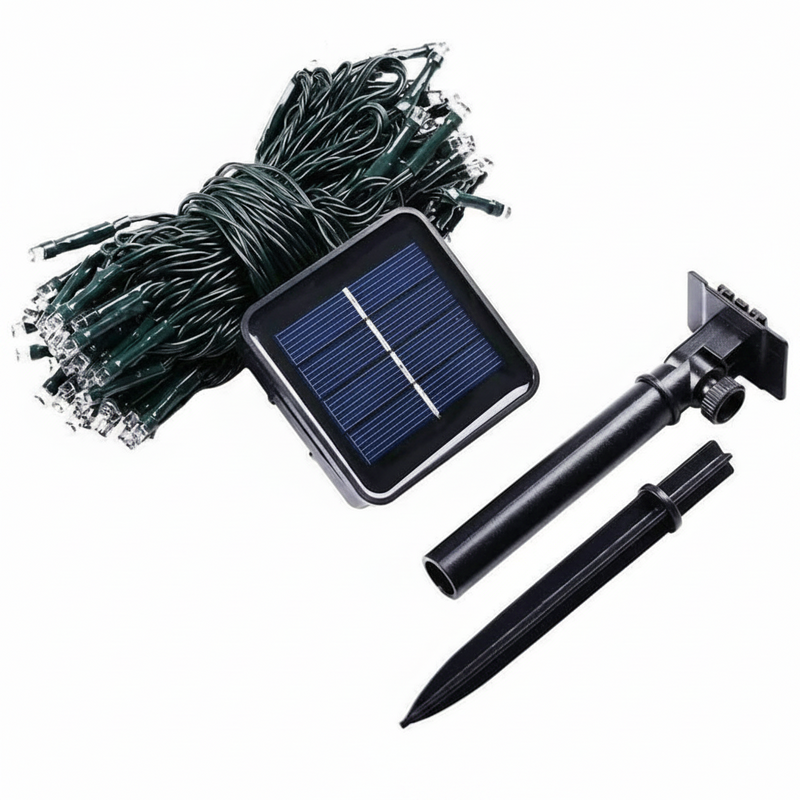 Solar-powered fairy string lighting offering bright and energy-free illumination
