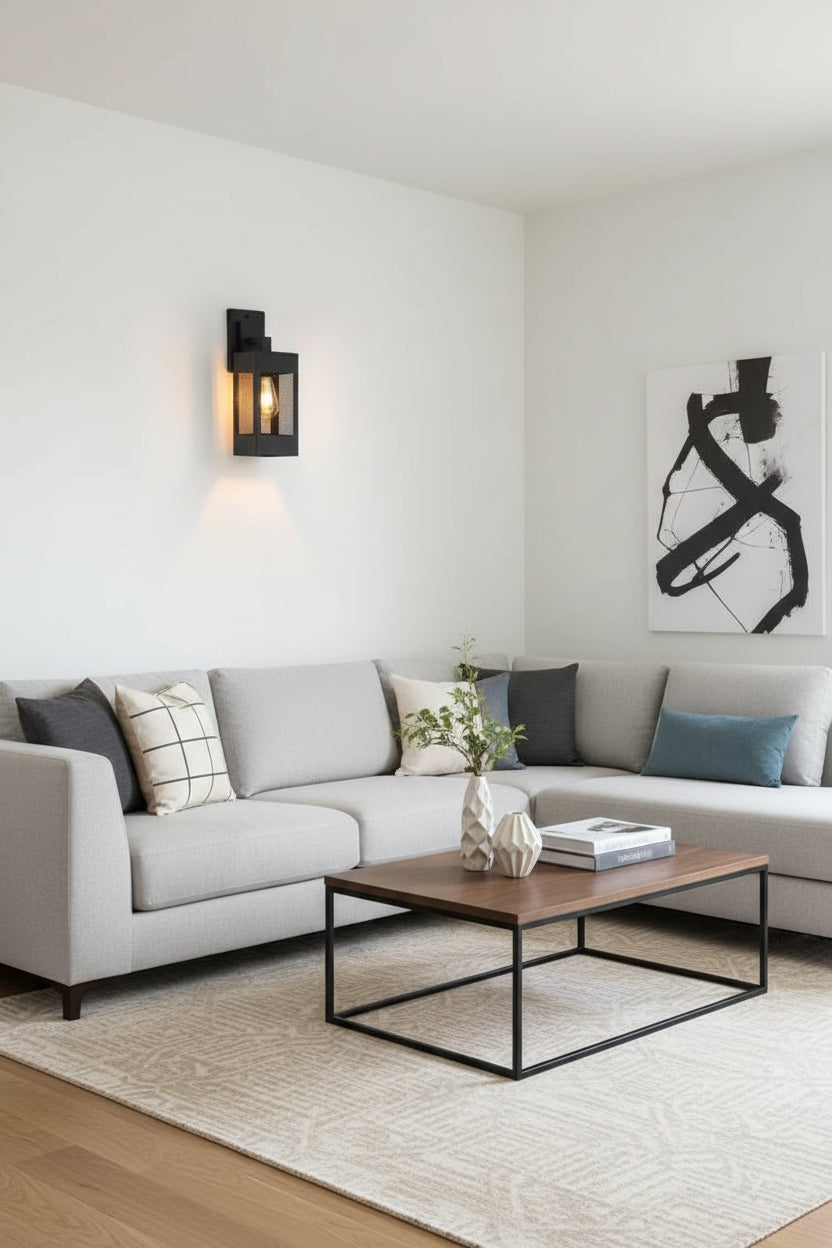 Modern Industrial Wall lamp with Mesh Shade DL6139BK.