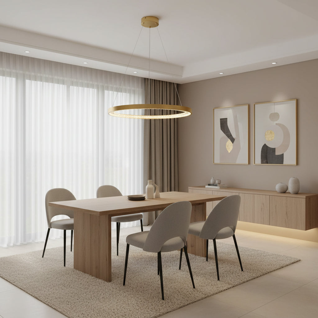 Eurolux Lustra Ring Crystal Pendant Gold LED 15w 3000K-P1358