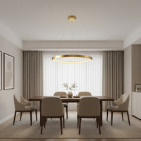 Eurolux Lustra Ring Crystal Pendant Gold LED 15w 3000K-P1358