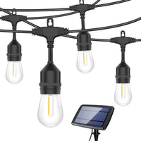 20M 20 Bulbs- Solar LED Festoon Outdoor String Lights.