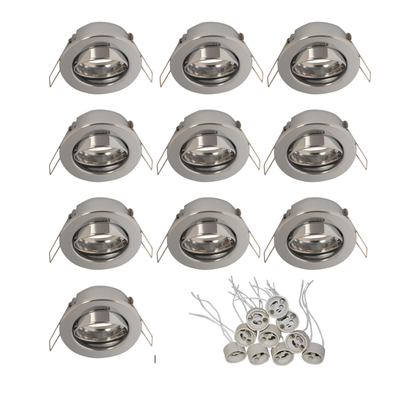 Tiltable Downlight Fittings With FREE GU10 Holders - Pack Of 10.