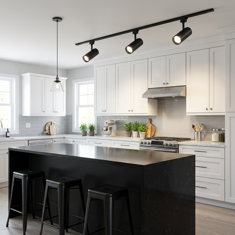 3 Wire Track For Track Light - Black.