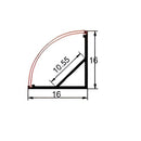16 x 16MM 90° 3M V-shape aluminum corner channel for LED strip lights - 2101SL.