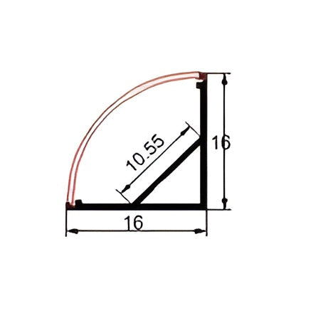 Flexible 16mm x 16mm 90° 3M V-Shape Aluminum Corner Channel for LED strips
16mm x 16mm 90° 3M V-Shape Aluminum Corner Channel for LED Strip Lights 2101SL for home décor