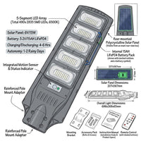 300W Solar industrial LED street light-IP66-6500K (12 Months Warranty).