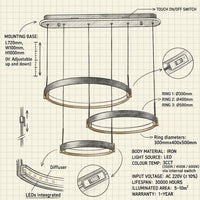 3-Light Circular Pendant Light 3CCT.
