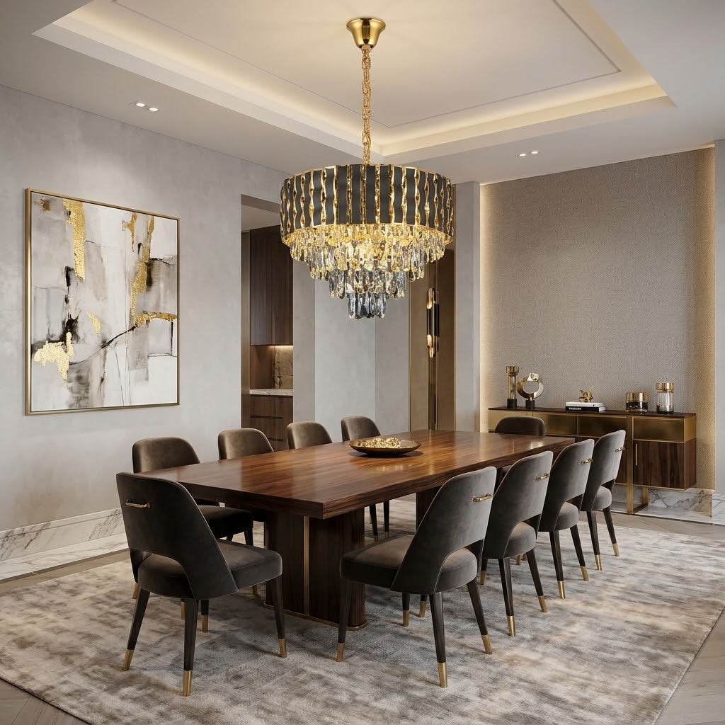Vintage style LED crystal pendant light BQ-FL646.