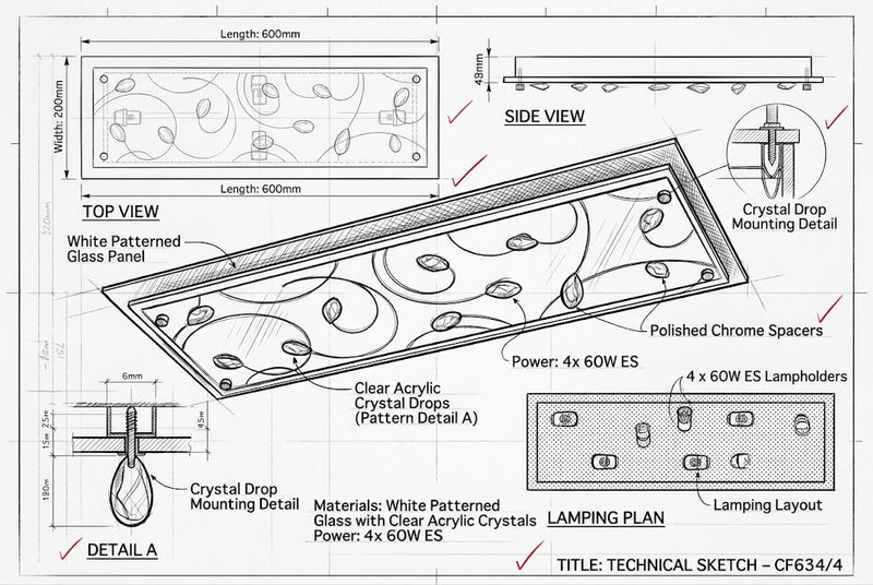 Brightstar-CF634/4 WHITE Ceiling Fitting.