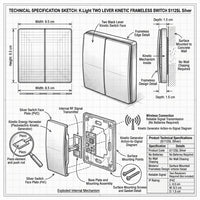 K Light S112WH Two Lever Kinetic Frameless Switch White