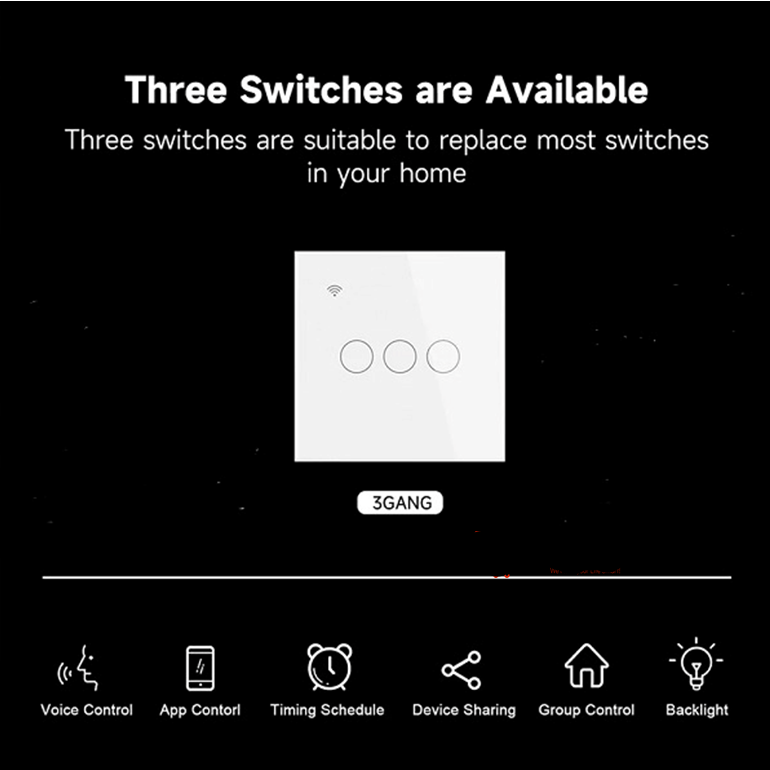 AB-KG06 3 Gang Wi-Fi Smart Switch Works With Smart Life App. - Mr.Smart SA's Best Online Shopping Store