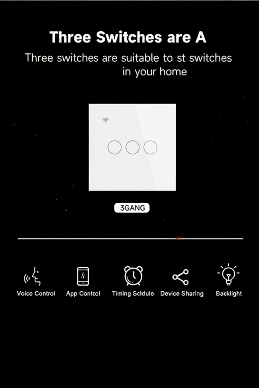 AB-KG06 3 Gang Wi-Fi Smart Switch Works With Smart Life App. - Mr.Smart SA's Best Online Shopping Store